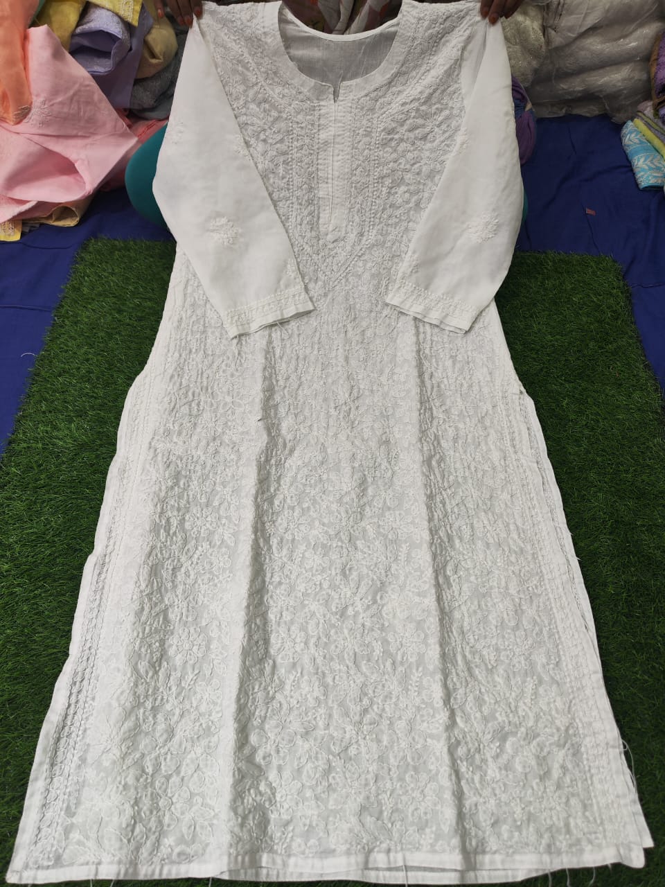 Cotton chikan kurti