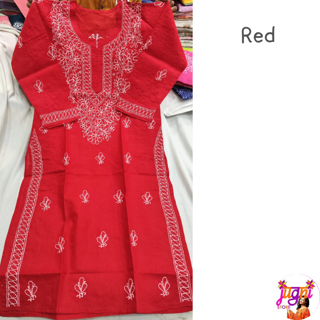 Voile cotton chikan kurti