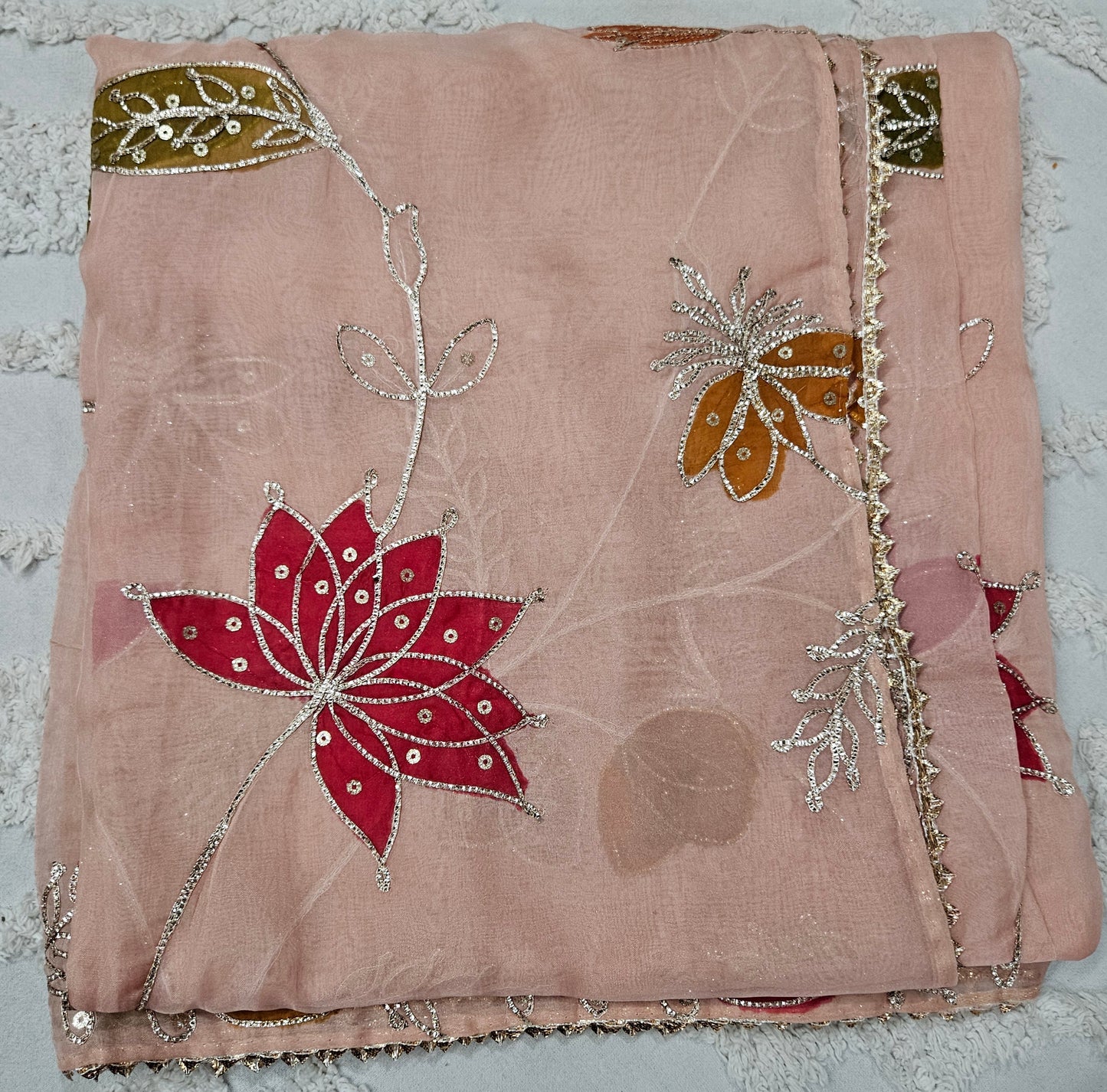 Hand painted crepe dupatta