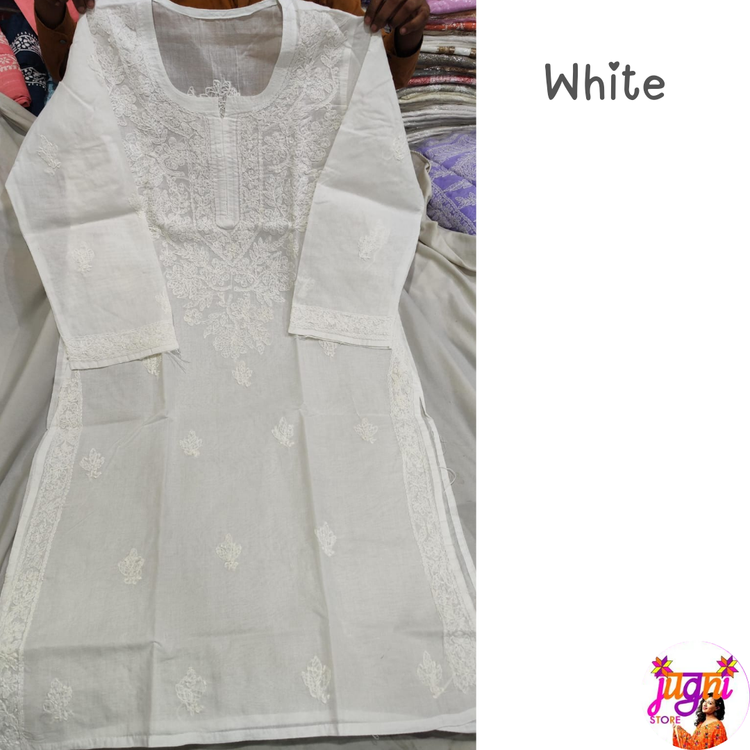 Voile cotton chikan kurti