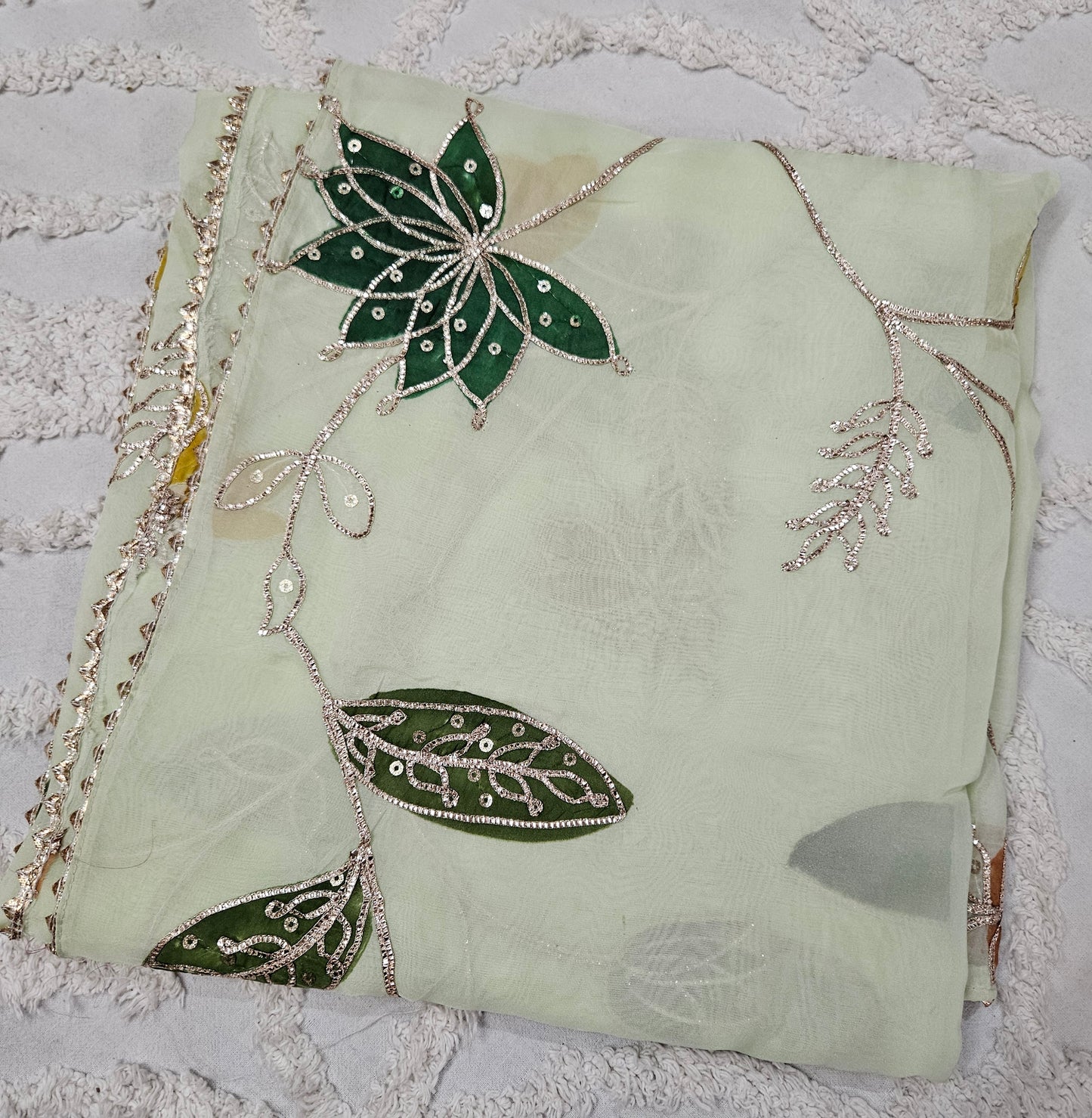 Hand painted crepe dupatta