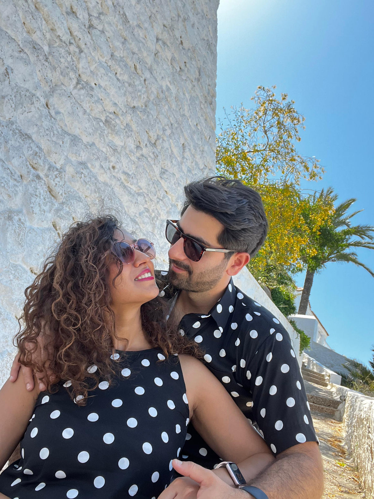 Polka dots shirt+dress
