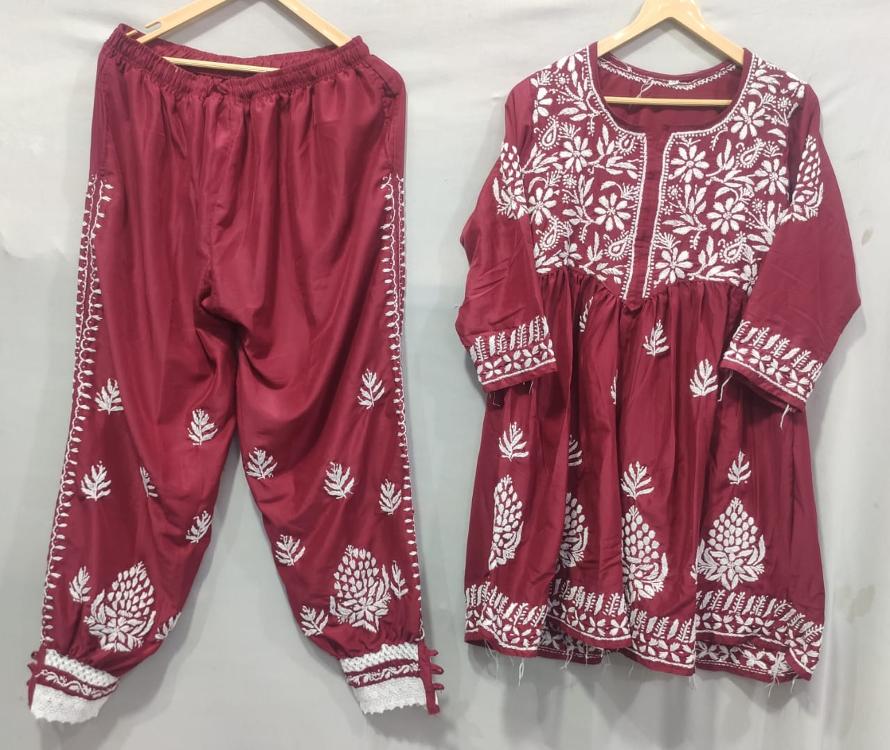 Afghani Lucknowi Muslin Set