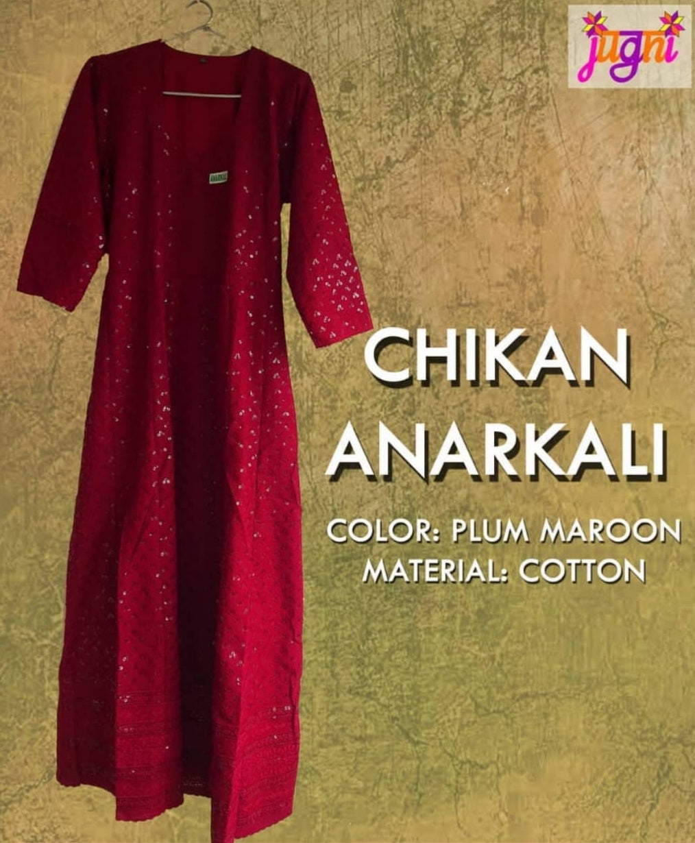 Sequinned chikan anarkali