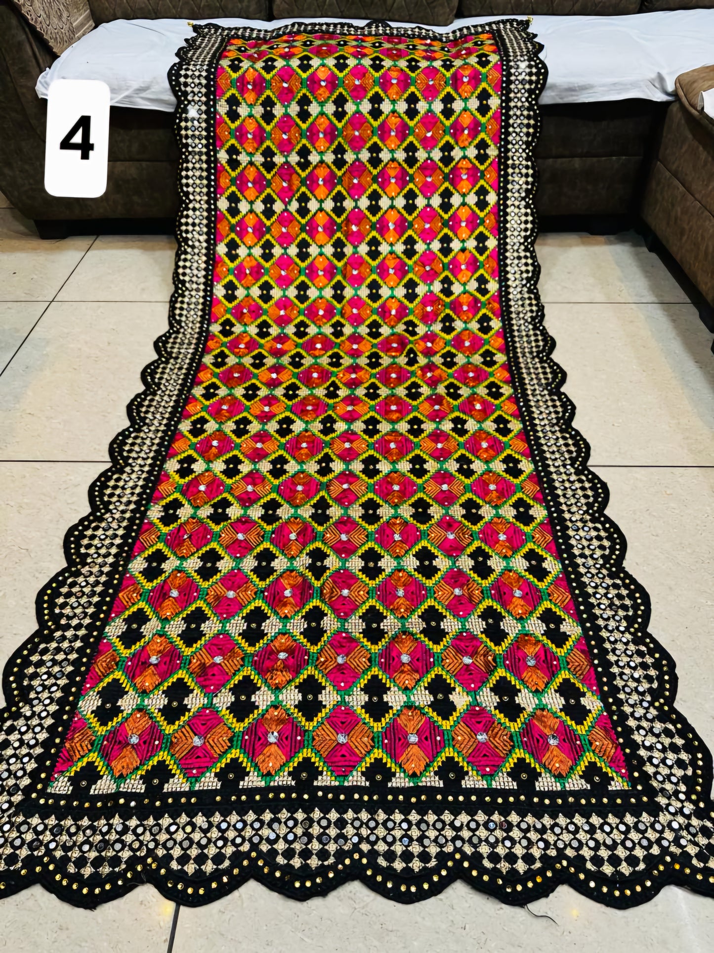 Black festive phulkari dupattas