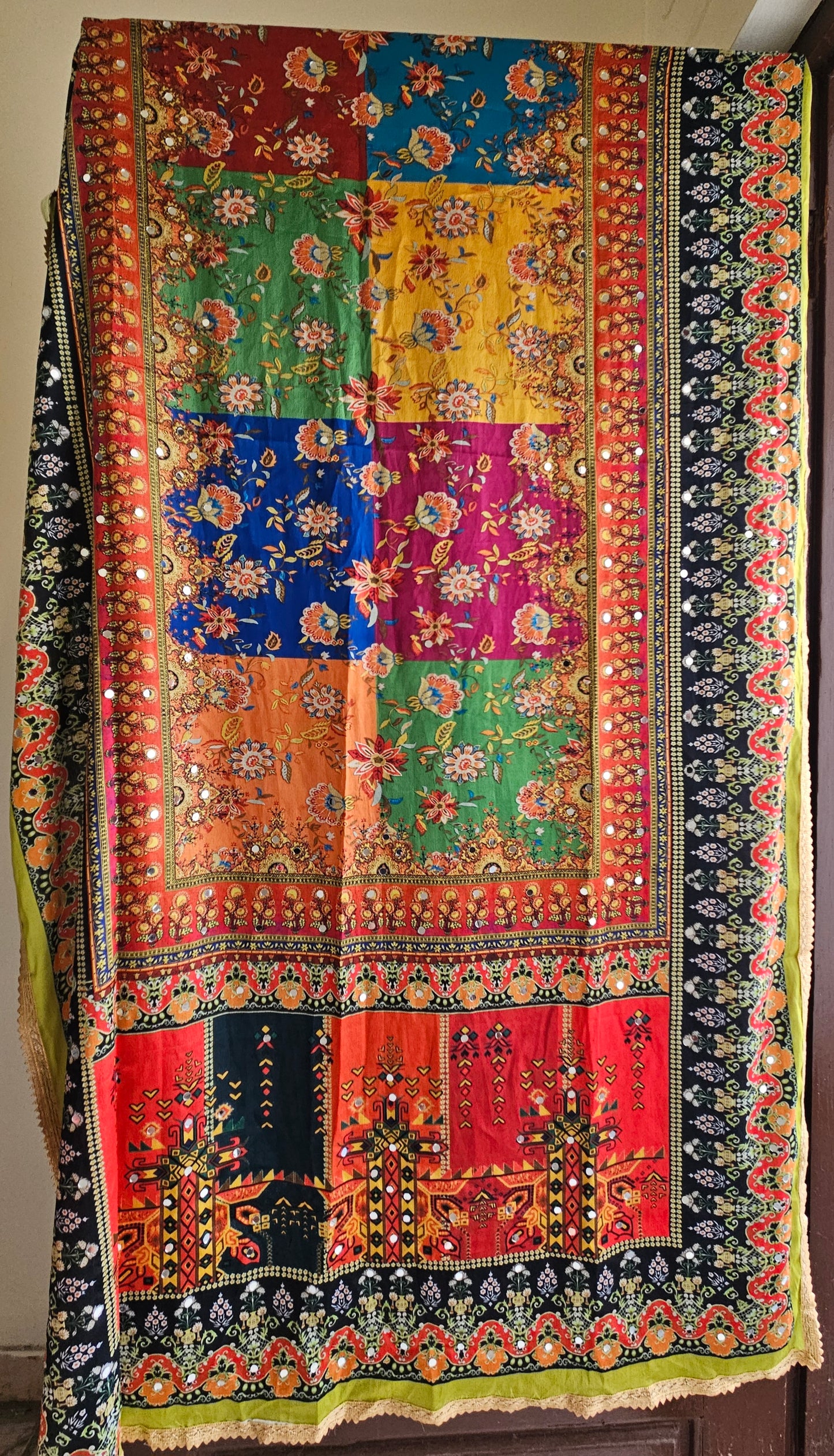 Mirror work Chinon Dupatta