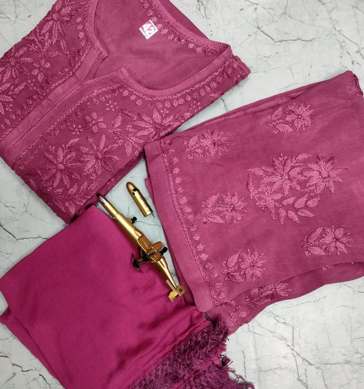 Premium rayon chikankari set