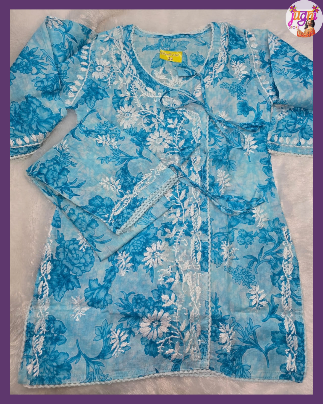 Kids' floral angrakha set